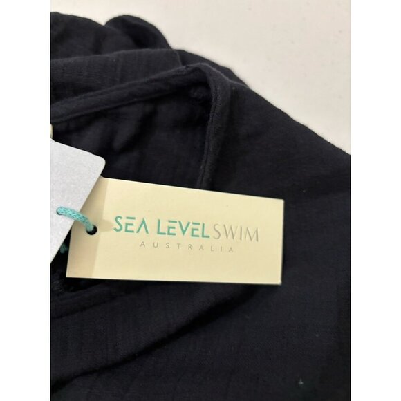 Sea Level Swim Australia Sunset Crop Blouse Gauzy Size XS Black - Picture 10 of 14